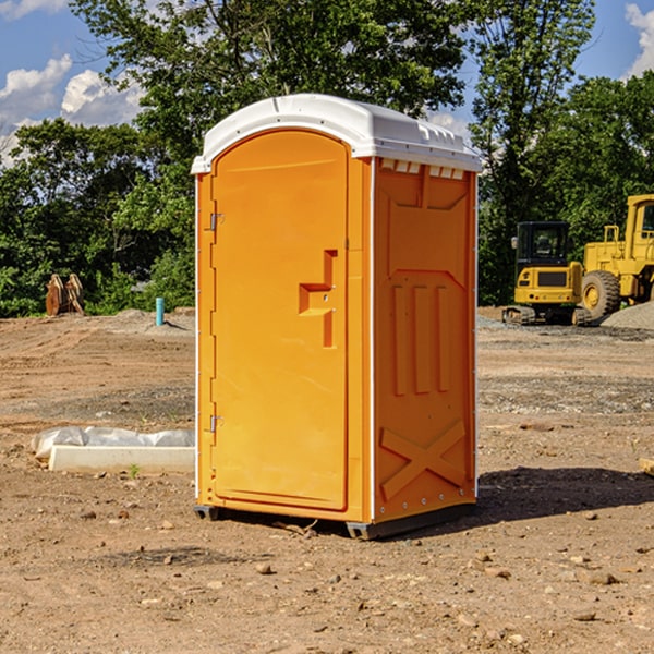 how often are the portable restrooms cleaned and serviced during a rental period in Smiths Ferry ID